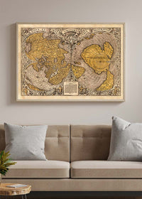 1531 Full-Sheet Woodcut Map Of The World by Oronce Fine