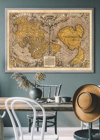 1531 Full-Sheet Woodcut Map Of The World by Oronce Fine