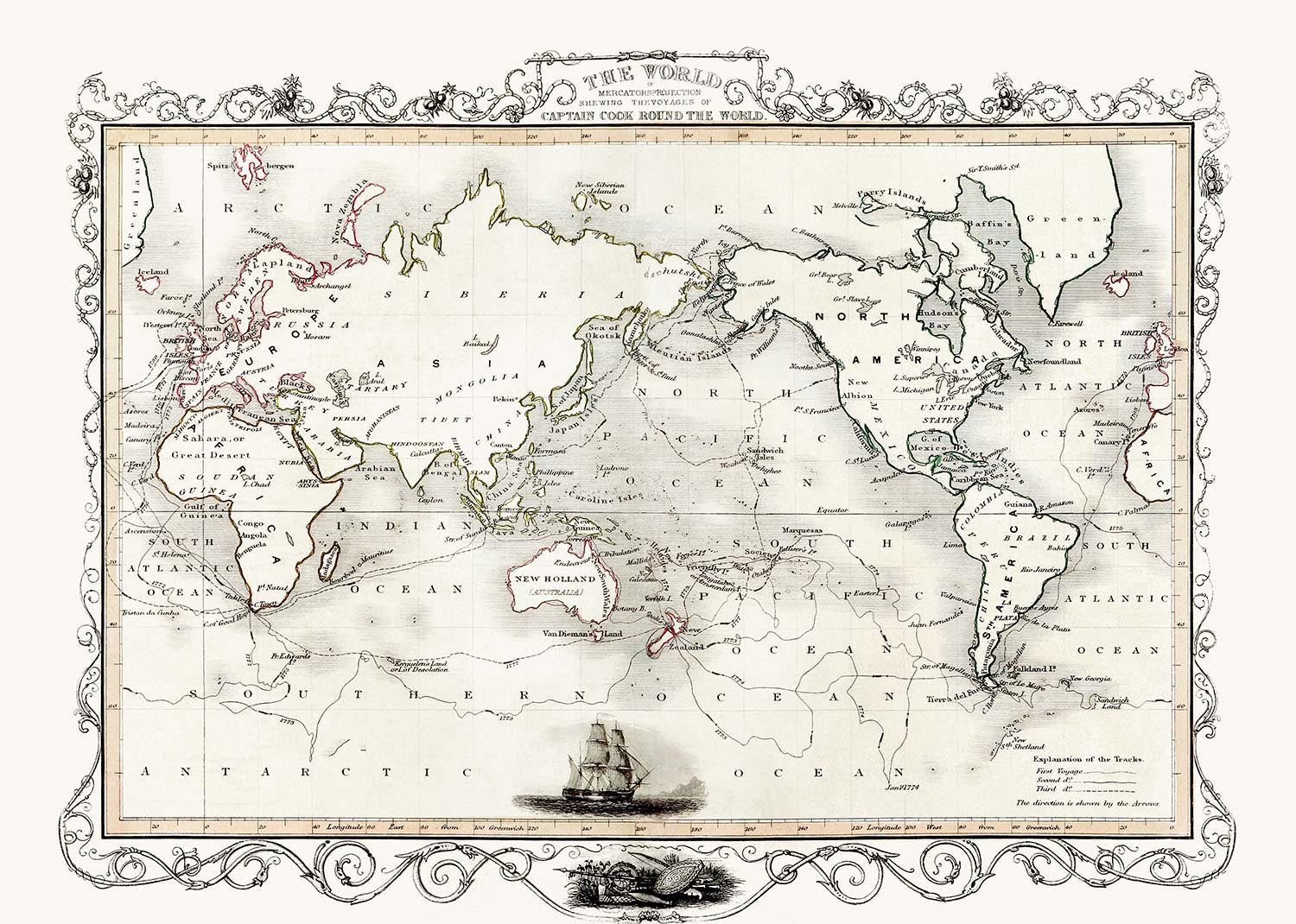 The Voyages Of Captain James Cook 1852 By James Cook