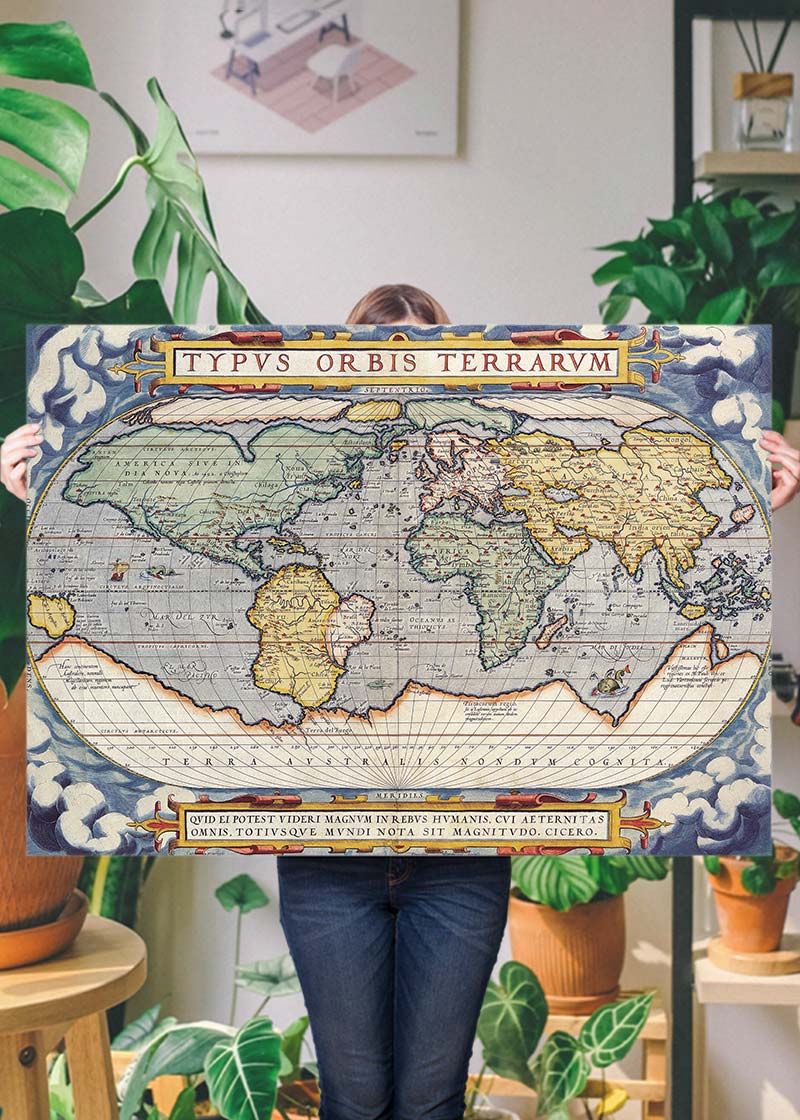 Antique Map Of The World Map Of The World by Abraham Ortelius