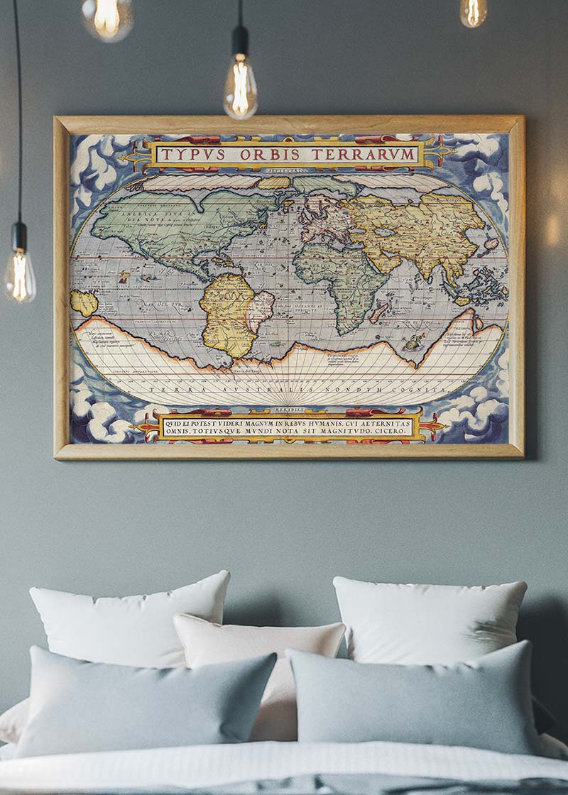 Antique Map Of The World Map Of The World by Abraham Ortelius