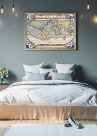 Antique Map Of The World Map Of The World by Abraham Ortelius
