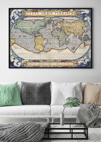 Antique Map Of The World Map Of The World by Abraham Ortelius