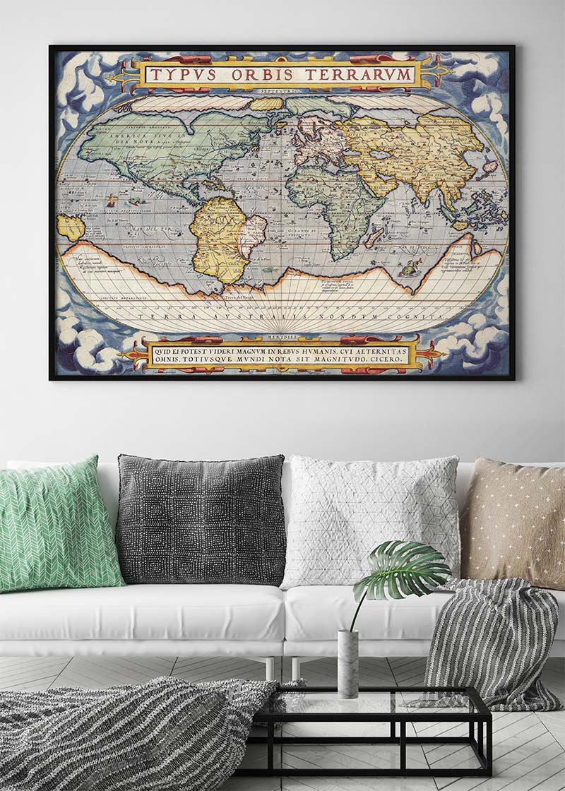 Antique Map Of The World Map Of The World by Abraham Ortelius