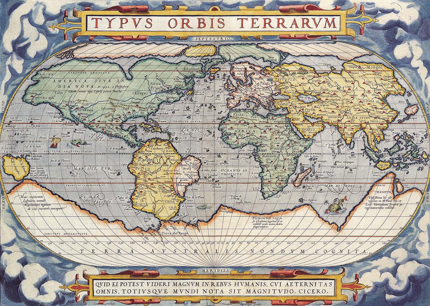 Antique Map Of The World Map Of The World by Abraham Ortelius