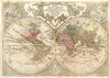 Decorative Large Double Hemisphere World Map