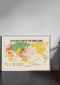 Up-To-Date Map Of The World War 1942 By Manila Shinbun-Sha