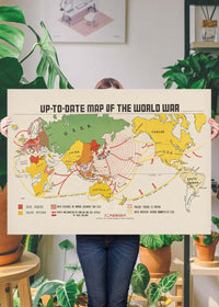 Up-To-Date Map Of The World War 1942 By Manila Shinbun-Sha