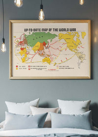 Up-To-Date Map Of The World War 1942 By Manila Shinbun-Sha