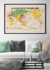 Up-To-Date Map Of The World War 1942 By Manila Shinbun-Sha