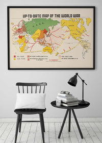 Up-To-Date Map Of The World War 1942 By Manila Shinbun-Sha