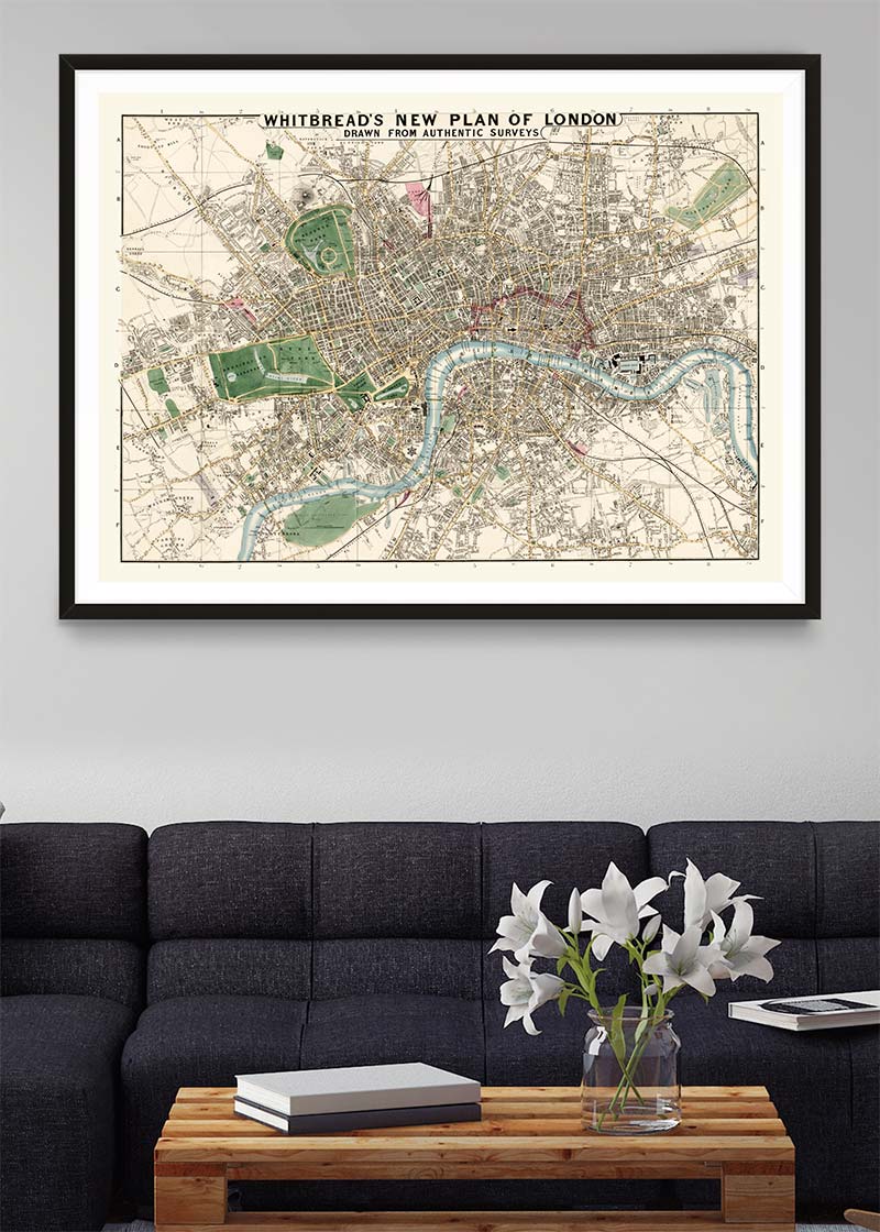 Whitbreads New Plan Of London 1853