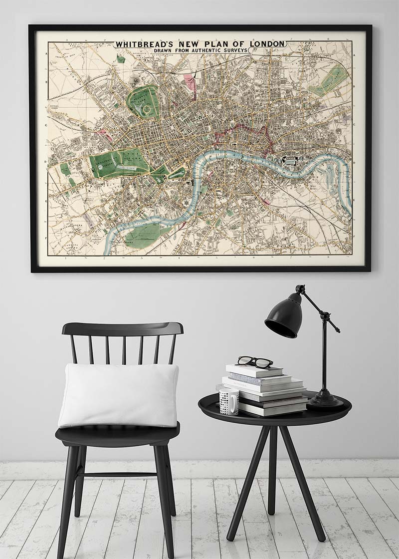 Whitbreads New Plan Of London 1853