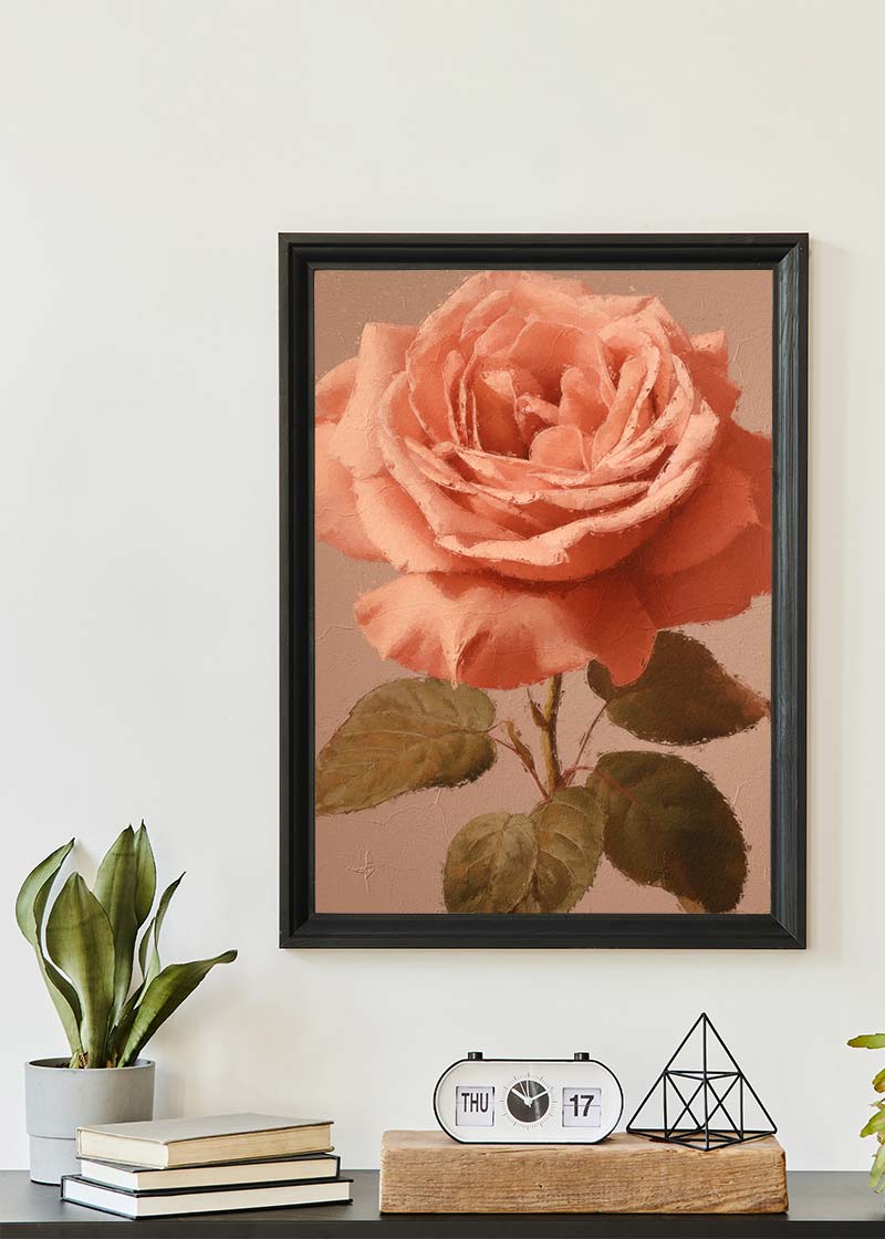 Large Close-Up Peach Rose Painting