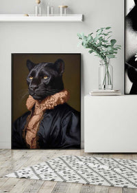 Black Panther in Peach Neck Ruff Print