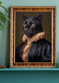 Black Panther in Peach Neck Ruff Print