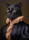 Black Panther in Peach Neck Ruff Print
