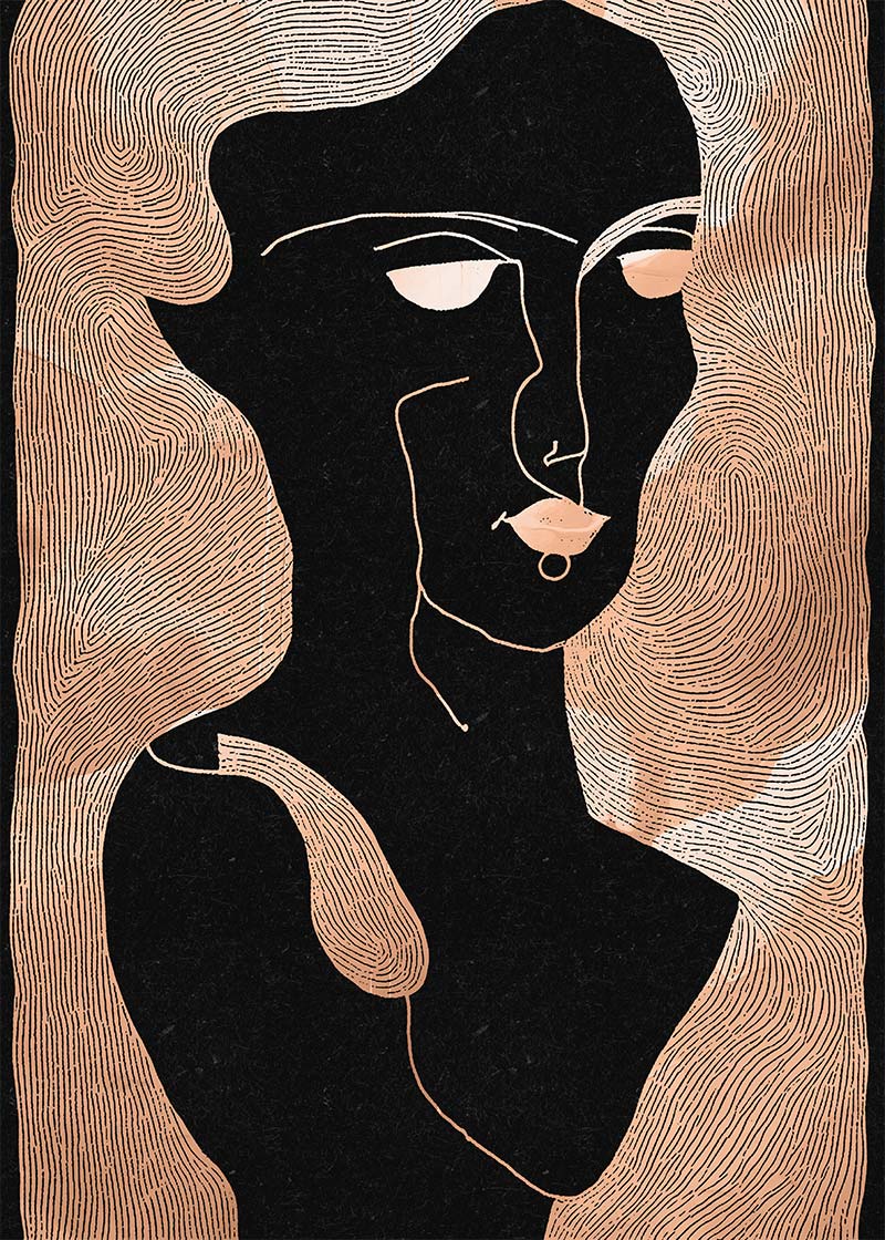 Abstract Peach Illustration Print 2