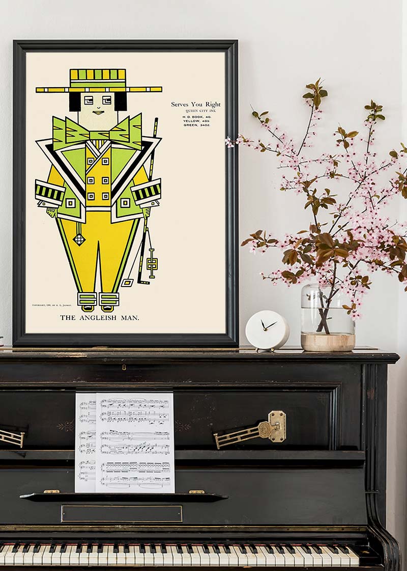 Queen City Printing Inks Vintage Poster - Green Man Print