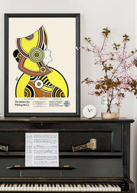 Queen City Printing Inks Vintage Poster - Yellow & Brown Lady Print
