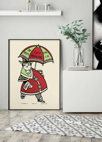 Queen City Printing Inks Vintage Poster - Umbrella Print