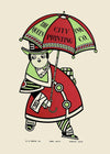 Queen City Printing Inks Vintage Poster - Umbrella Print