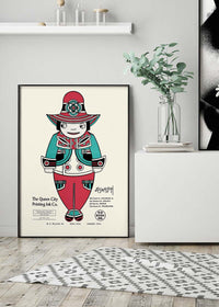 Queen City Printing Inks Vintage Poster - Red & Green Man Print