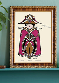 Queen City Printing Inks Vintage Poster - Brown & Magenta Queen Print