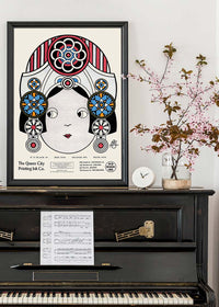 Queen City Printing Inks Vintage Poster - Large Head Print