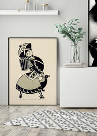 Queen City Printing Inks Vintage Poster - Lady In Grey Inks Print