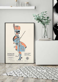 Queen City Printing Inks Vintage Poster - Guard In Pastels Print