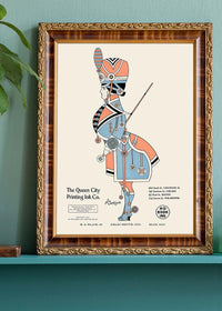 Queen City Printing Inks Vintage Poster - Guard In Pastels Print