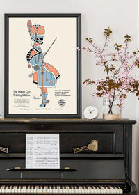 Queen City Printing Inks Vintage Poster - Guard In Pastels Print