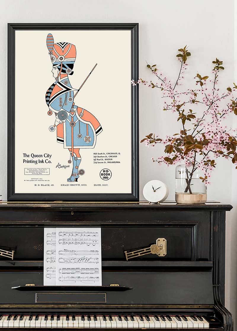Queen City Printing Inks Vintage Poster - Guard In Pastels Print
