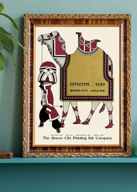 Queen City Printing Inks Vintage Poster - Gold Camel Print