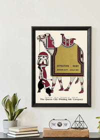 Queen City Printing Inks Vintage Poster - Gold Camel Print