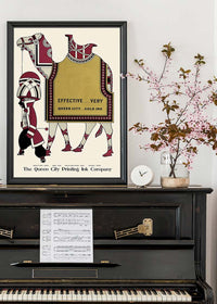 Queen City Printing Inks Vintage Poster - Gold Camel Print