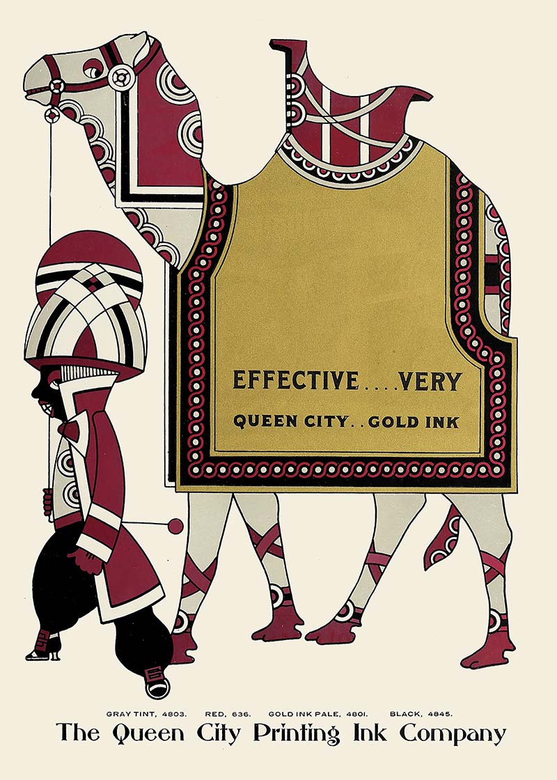 Queen City Printing Inks Vintage Poster - Gold Camel Print