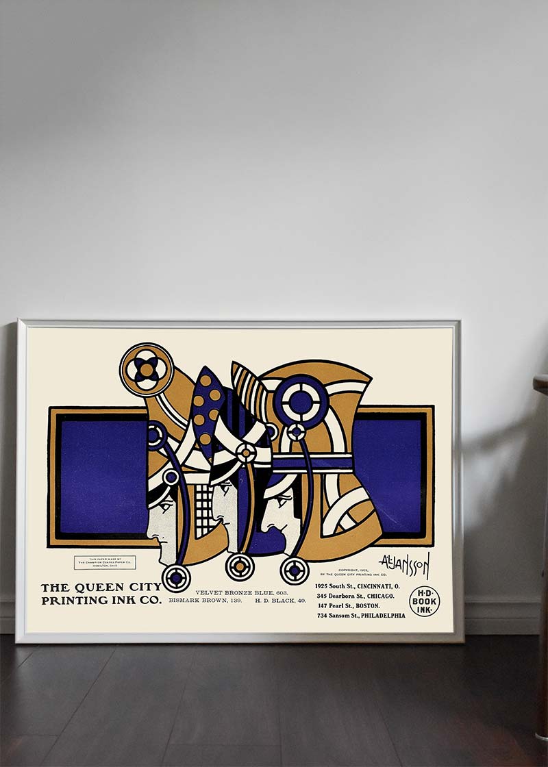 Queen City Printing Inks Vintage Poster - 3 Kings Bronze Print