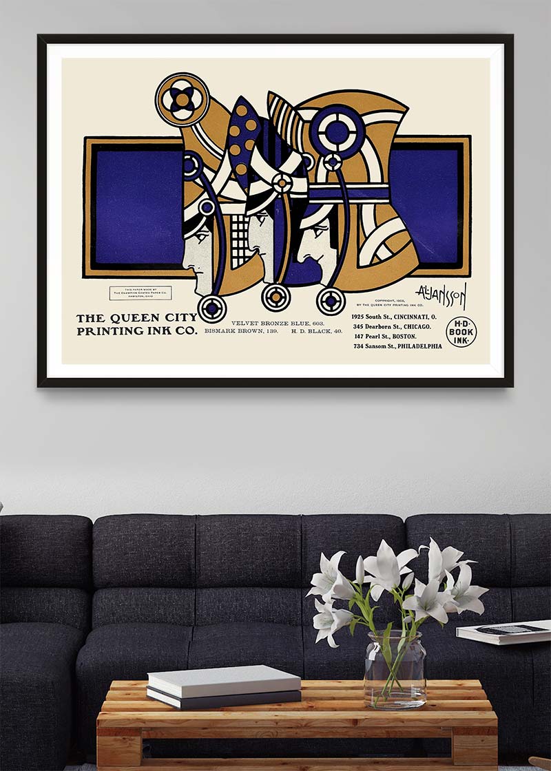 Queen City Printing Inks Vintage Poster - 3 Kings Bronze Print