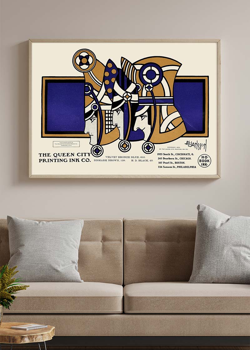 Queen City Printing Inks Vintage Poster - 3 Kings Bronze Print