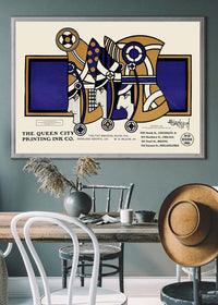 Queen City Printing Inks Vintage Poster - 3 Kings Bronze Print