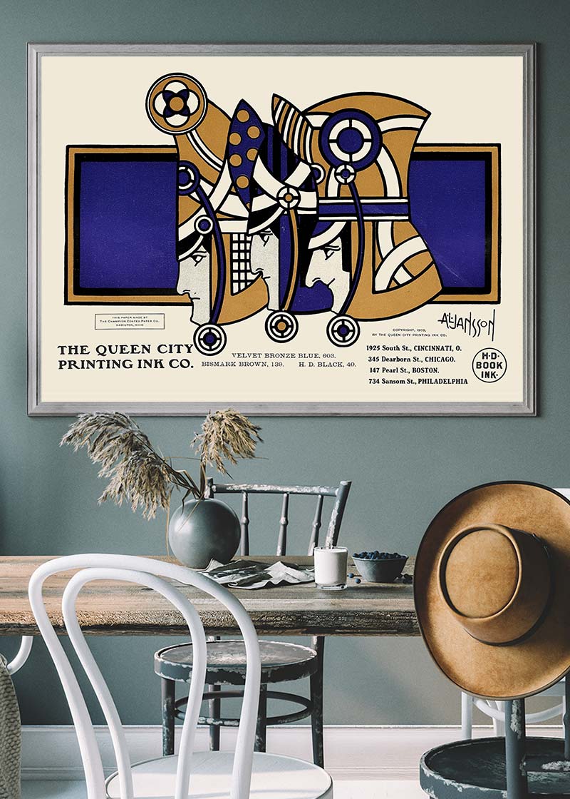 Queen City Printing Inks Vintage Poster - 3 Kings Bronze Print