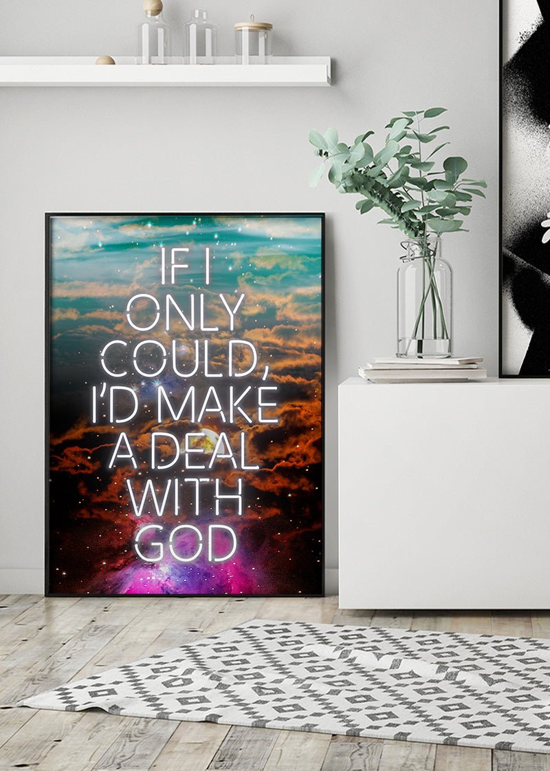 Make A Deal With God Neon Print