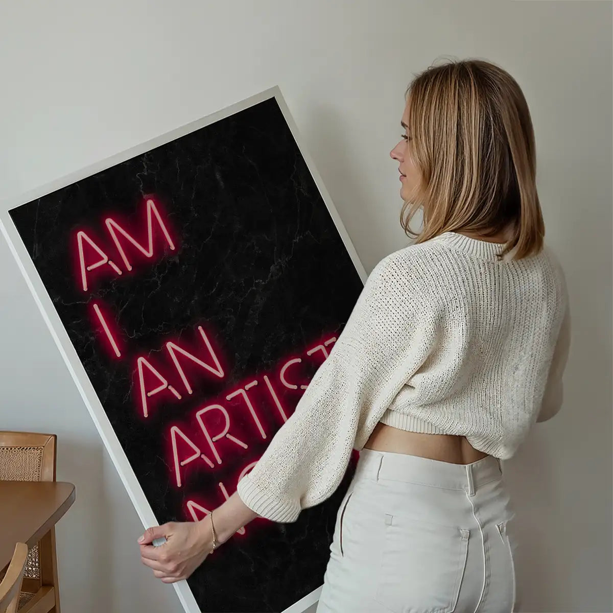 Am I An Artist Neon Print