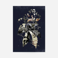 Fox Animal Black And White Portrait Print