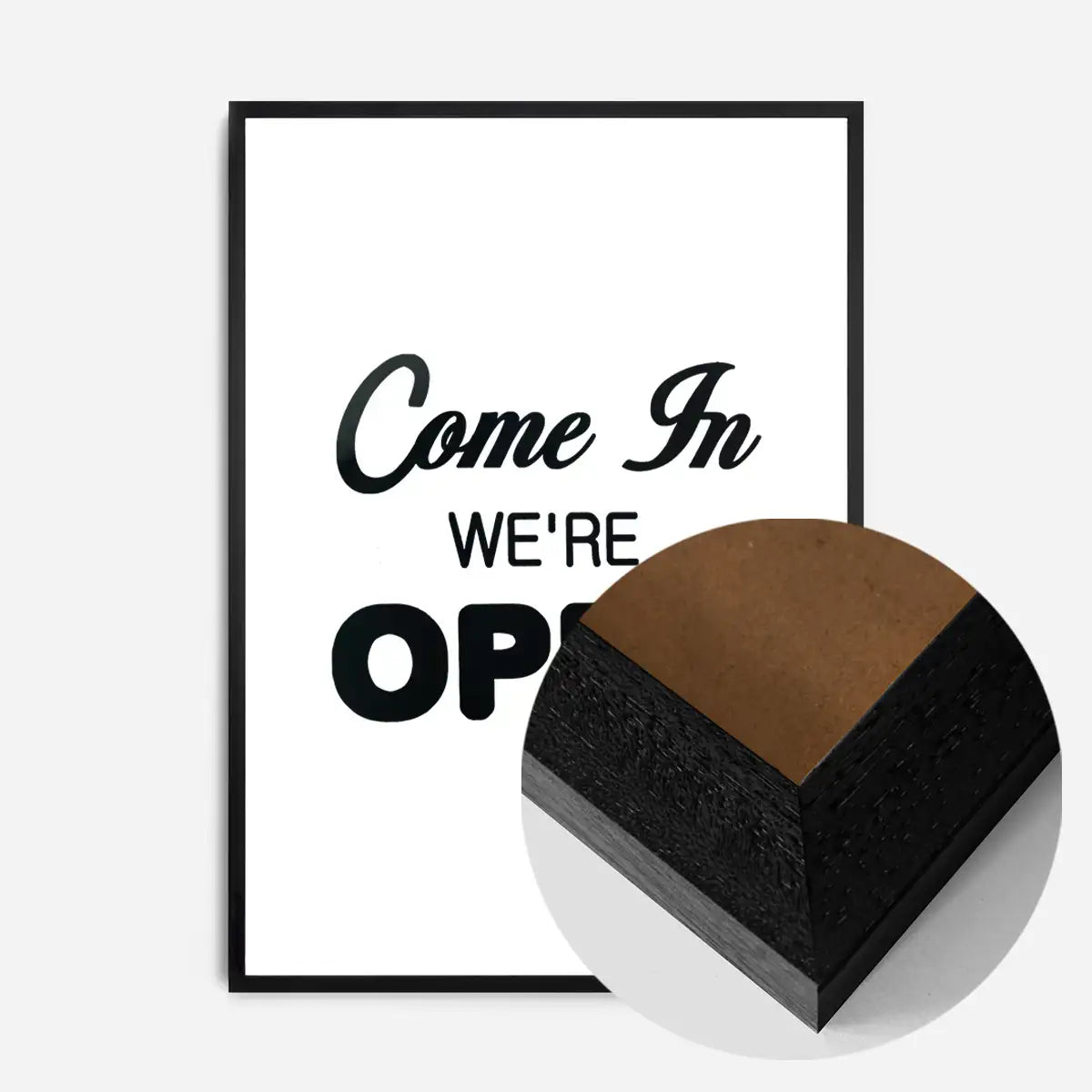 Come In We're Open Slogan Sign Print