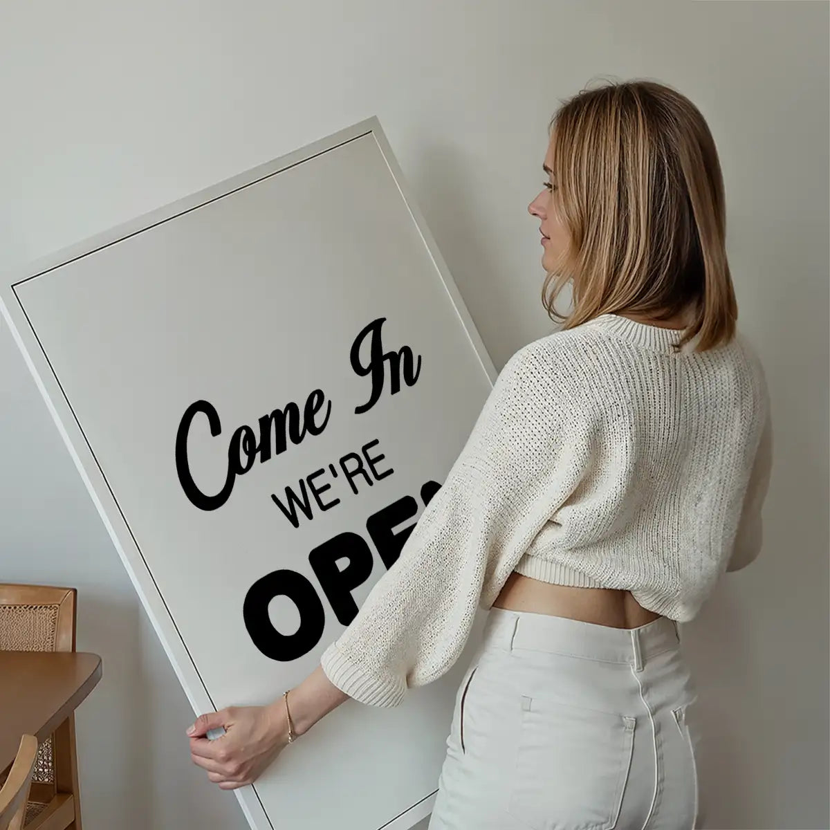 Come In We're Open Slogan Sign Print