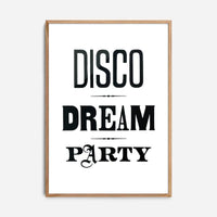 Disco Dream Party Type Print