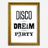Disco Dream Party Type Print